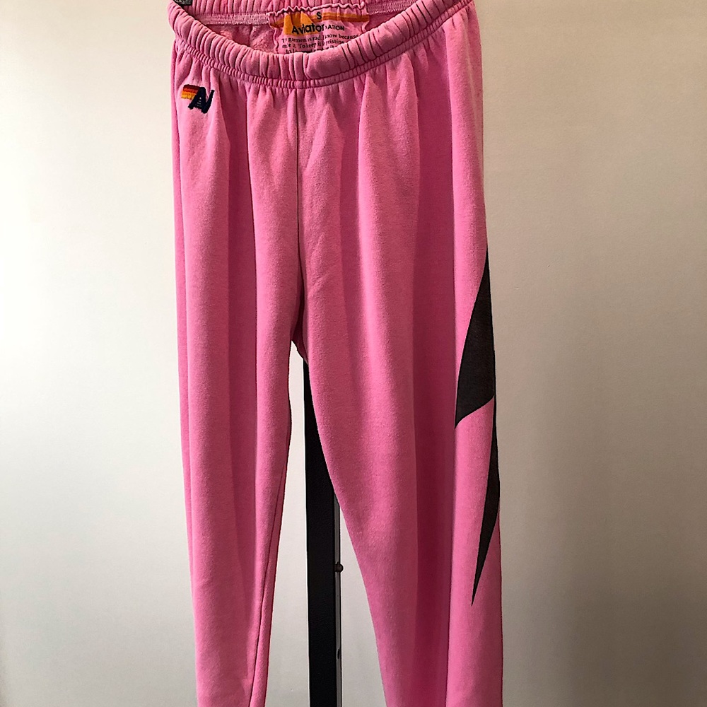 Aviator Nation women’s lightning bolt sweatpants.